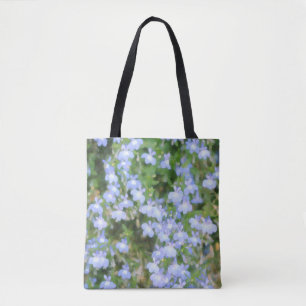 Flores azules para la bolsa
