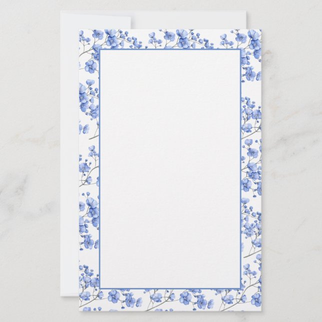 Flores Azules para Papelería (Anverso)