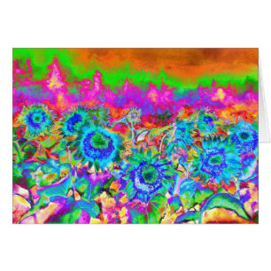 Flores azules retro funky