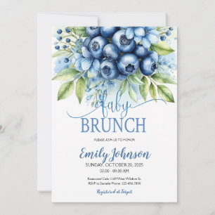Flores azules y azules Invitación a un brunch para