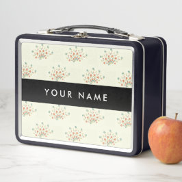 Flores azules y rojas, negro, tu nombre