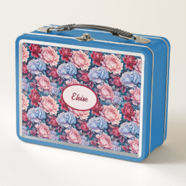 Flores azules y rosas personalizadas