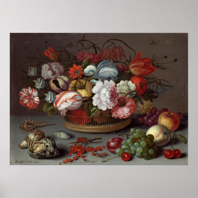 Flores - Balthasar van der Ast Póster de Arte Fino (Frente)