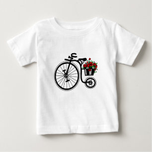 Flores Bicicleta Bebé Camiseta
