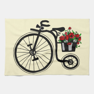 Flores Bicicleta Cocina Toalla
