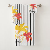 Flores blancas amarillas naranjas en franja blanca