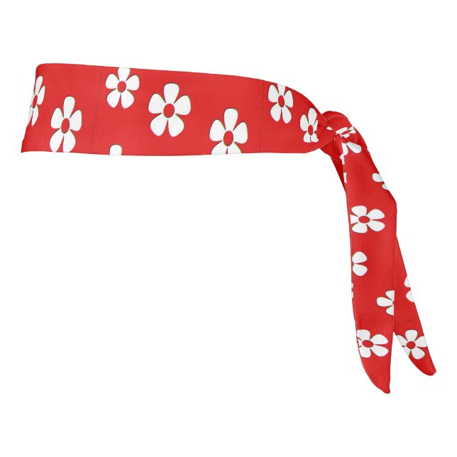 Flores blancas cortas en rojo (Girar 90)
