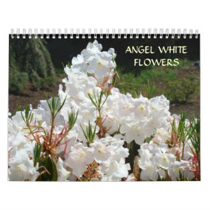 Flores blancas de ángel Calendario Flores blancas