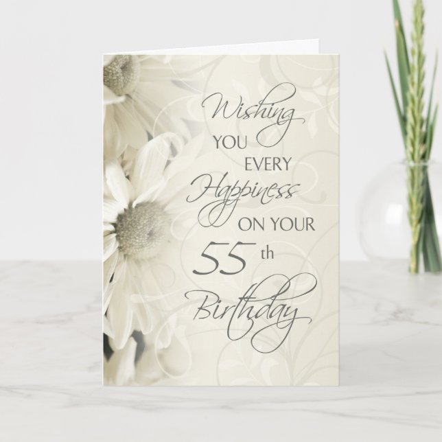 Flores blancas de la época del año 55. Tarjeta de  (Anverso)