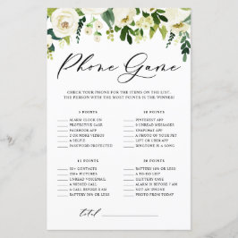 Flores blancas en la tarjeta de ducha de teléfono