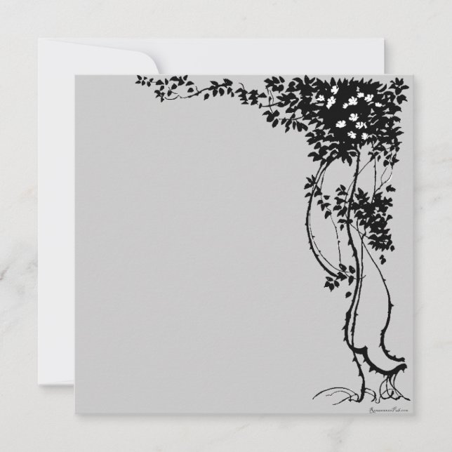 Flores blancas en una invitación de arte veneciano (Anverso)