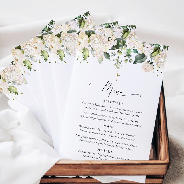 Flores Blancas, Flores Crema, Boho, Menú de Bautiz (Subido por el creador)