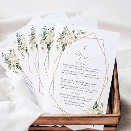 Flores Blancas, Flores Crema, Boho, Menú de Bautiz