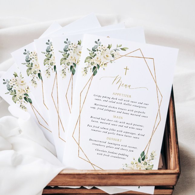 Flores Blancas, Flores Crema, Boho, Menú de Bautiz (Subido por el creador)