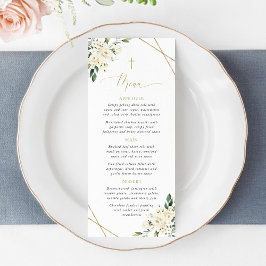 Flores Blancas, Flores Crema, Boho, Menú de Bautiz