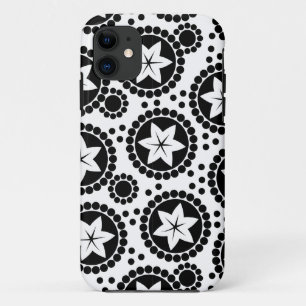 Flores blancas negras lindo iPhone 5 Funda