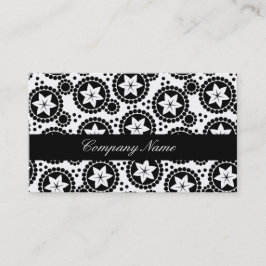 Flores blancas negras lindo tarjeta de visita