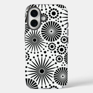 Flores blancas negras retro iPhone 5 Funda
