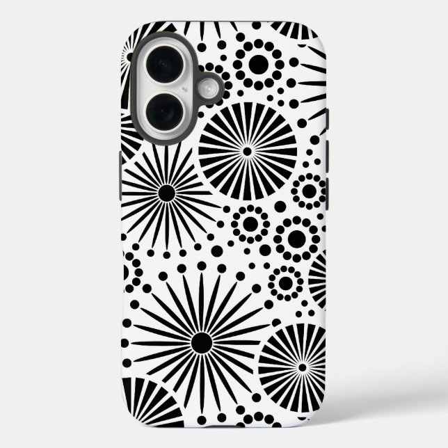Flores blancas negras retro iPhone 5 Funda (Reverso )