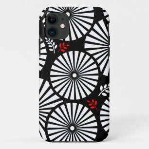 Flores blancas negras retro iPhone 5 Funda