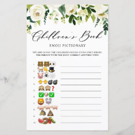 Flores Blancas Niños Reserva Tarjeta de Emoji