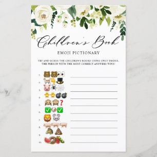 Flores Blancas Niños Reserva Tarjeta de Emoji