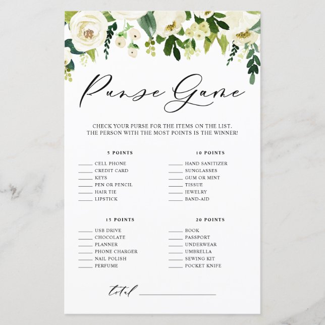 Flores blancas: ¿Qué hay en la tarjeta de ducha? (Anverso)