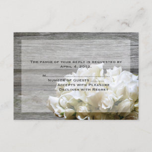 Flores blancas rusticas responden tarjetas