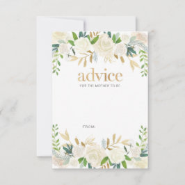 Flores blancas y doradas tarjetas de consejo para 