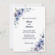 Flores Blue Elegant: Invitación a la boda