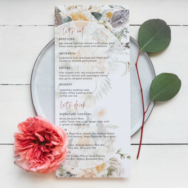 Flores Bohemias de Primavera | Menú de Boda (Subido por el creador)