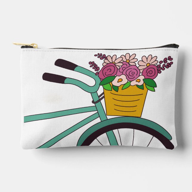 Flores Bolsa de maquillaje/lápiz para bicicleta (Anverso)
