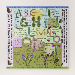 Flores botánicas y fallos rompecabezas alfabético 