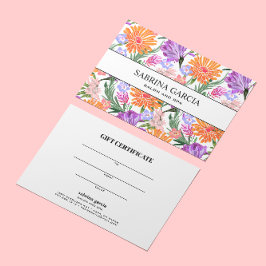 Flores brillantes | Tarjeta de regalo naranja azul