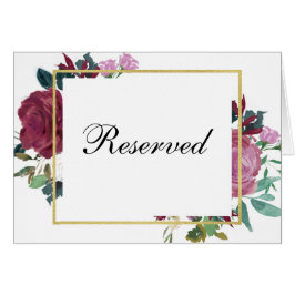 Flores burdeos señal reservada. Boda granate