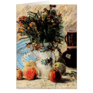 Flores, Cafetera y Frutas por Vincent van Gogh