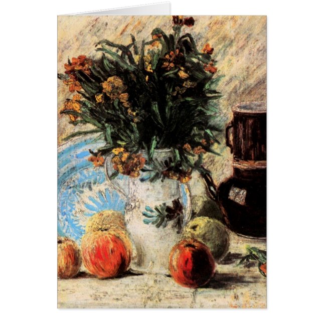 Flores, Cafetera y Frutas por Vincent van Gogh (Frente)