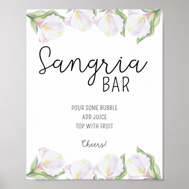 Flores Calla - Póster del bar Sangria (Frente)