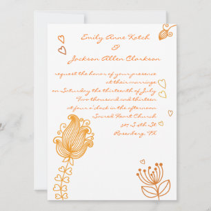 Flores caprichosas que casan la invitación -
