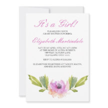 Flores cepilladas| Invitación a Baby Shower de col