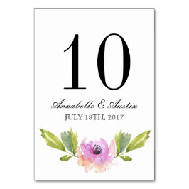 Flores cepilladas | Tarjeta de tabla de Boda de co