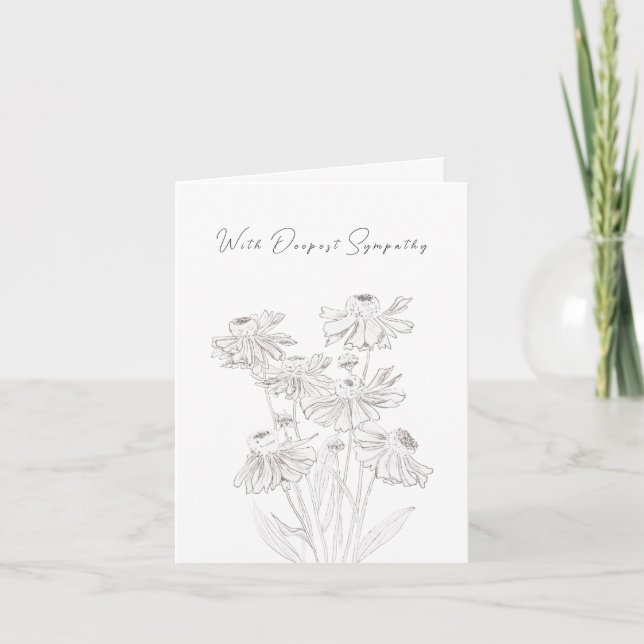 flores clásicas Pensando En Tu Tarjeta De Simpatía (Anverso)