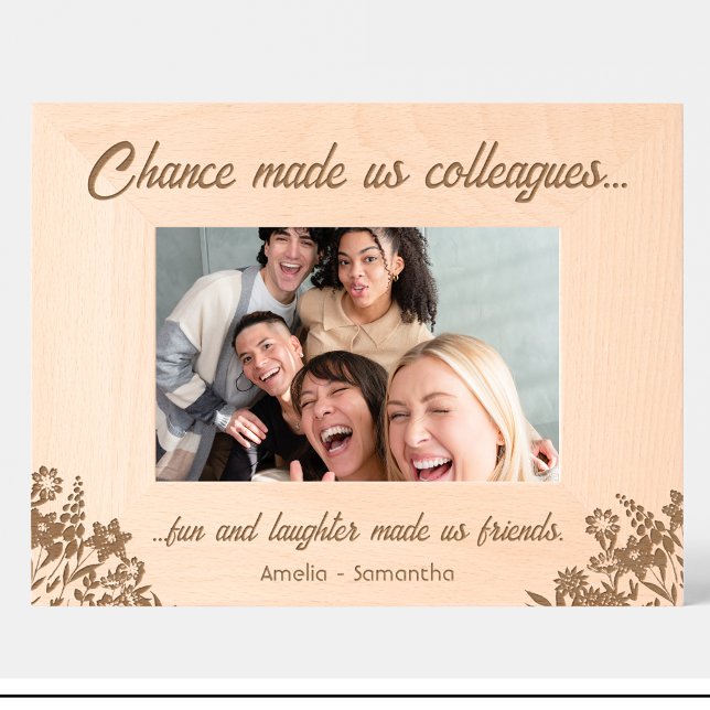 Flores Colegas Nombres Marco De Madera Grabado (Subido por el creador)