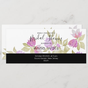 Flores color de agua violeta rosa pintadas a mano