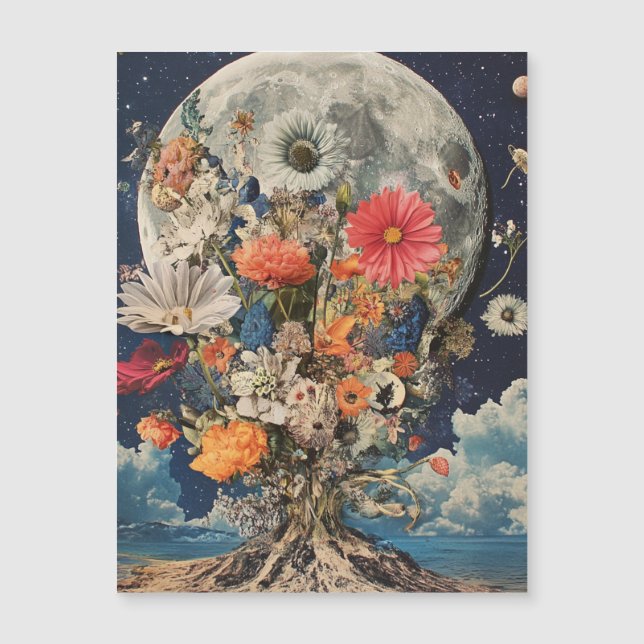 Flores Coloridas Bajo Luna Llena (Anverso)