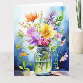 Flores Coloridas de Primavera Tarjeta