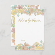 Flores coloridas Tarjetas Baby Shower Advice