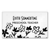 Flores con tarjeta de visita cuadrada de tinta