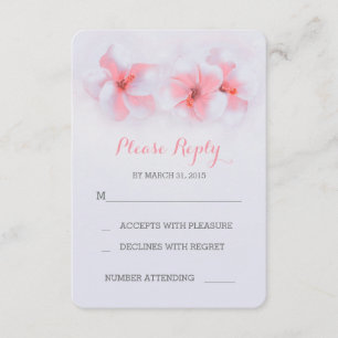 Flores corales en la playa boda tarjetas RSVP