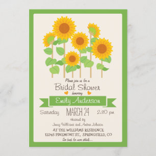 Flores cortas; Invitación a la ducha de novia flor